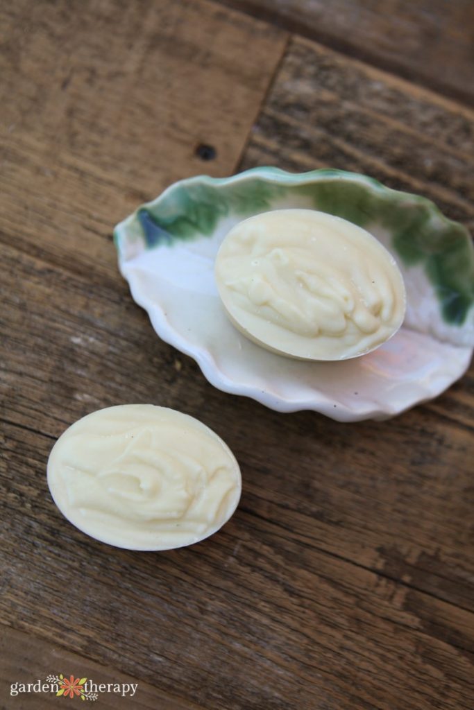 Unscented, natural homemade soap in a bowl.